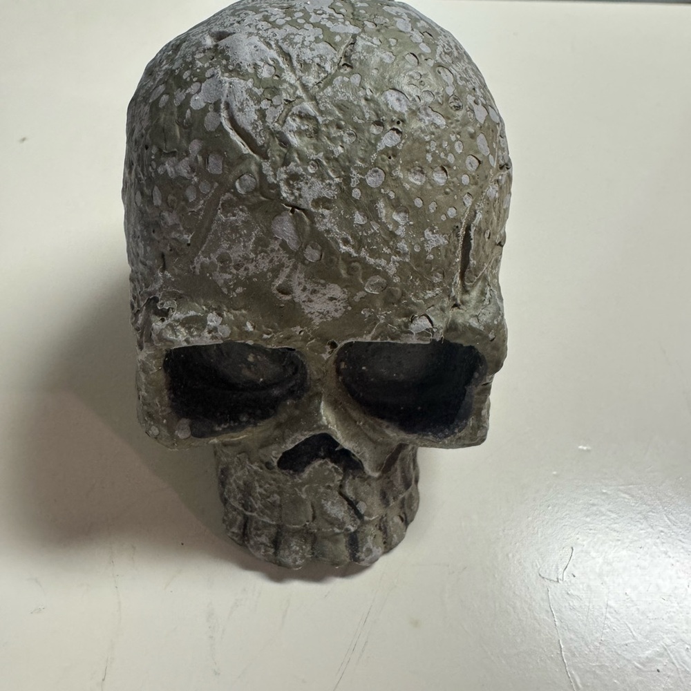 Decorative Gray Skull Sculpture